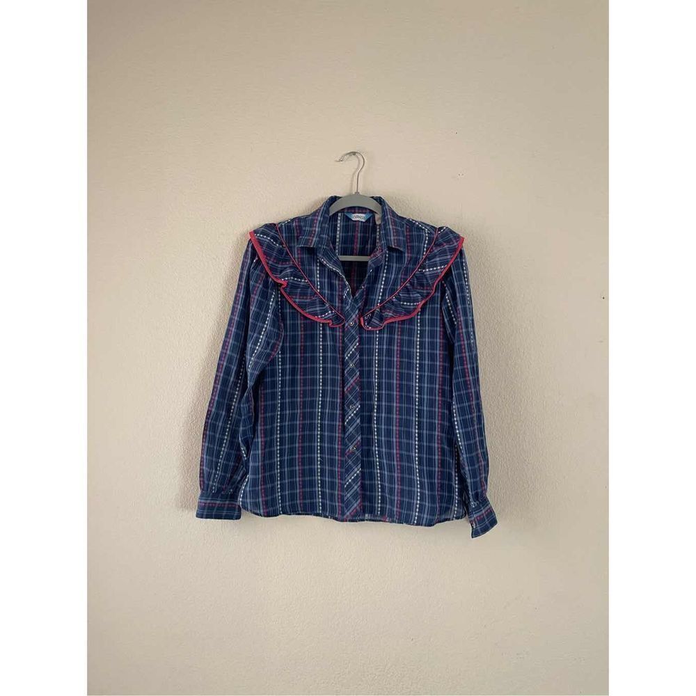 Vintage prairie ruffle button up large‎